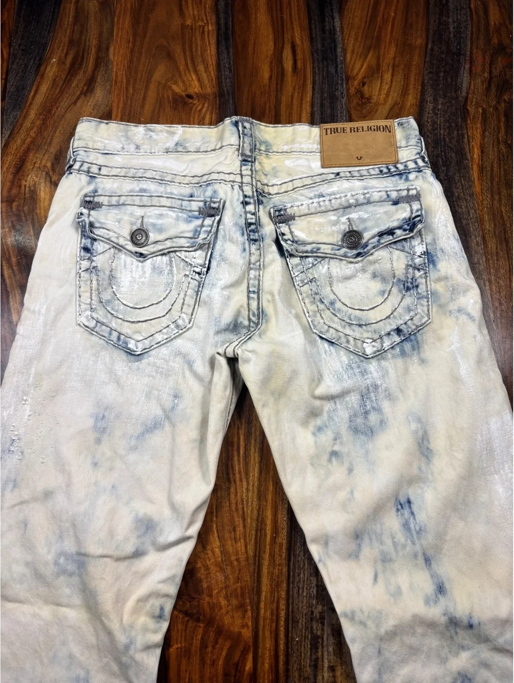 True Religion Y2K Ricky Relaxed Straight Bleached Wash Jeans
